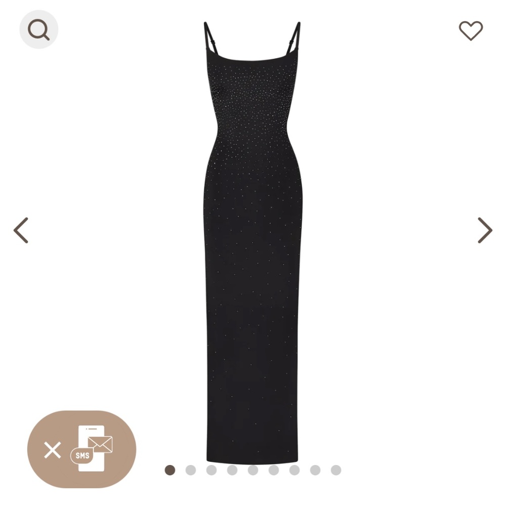 Skims Swarovski Onyx LONG DRESS